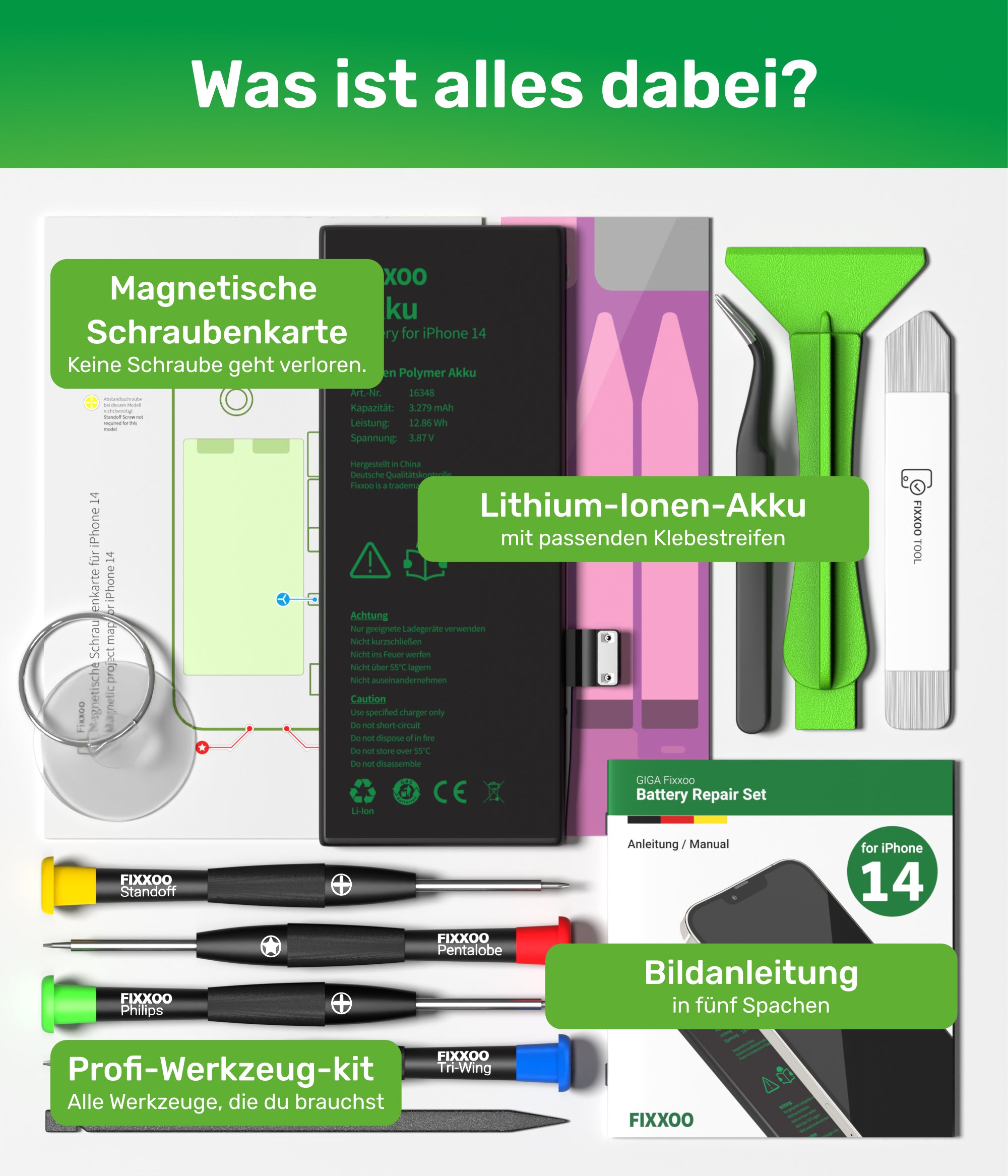 iPhone 14 Akku Reparaturset